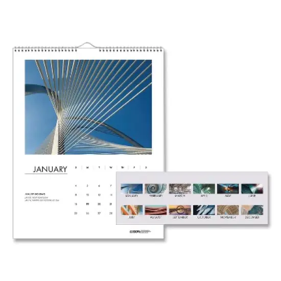 House of Doolittle 100% Recycled Abstract Architecture Photos Wall Calendar 12-Month January 2026 to December 2026 White Sheets 14 x 11 image {4}