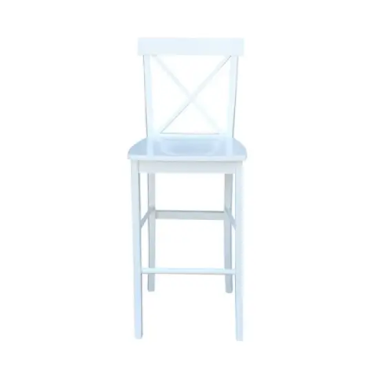 30" X-Back Counter Height Barstool White - International Concepts image {1}