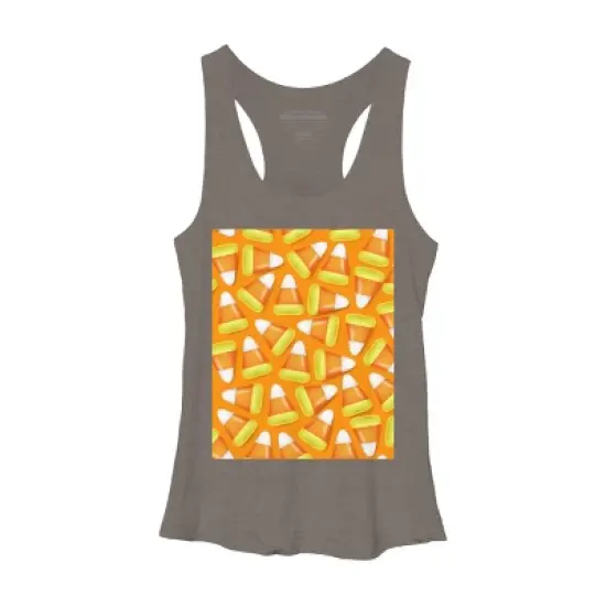 Women's Design By Humans Halloween Candy Corn By NewburyBoutique Racerback Tank Top image {4}