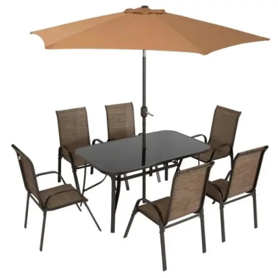 Resenkos 8 Pieces Patio Furniture Set, Outdoor Sectional Furniture, Umbrella, image {11}