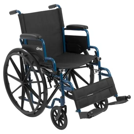 Drive Medical Blue Streak Wheelchair - 20&Prime; Seat, Flip-Back Desk Arms, Swing-Away Footrests image {6}