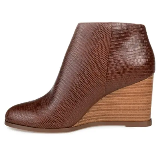 Journee Collection Womens Glam Tru Comfort Foam Inside Zip Wedge Booties image {1}