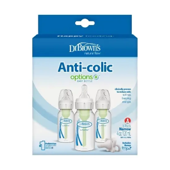Dr. Brown's Options+ Anti-Colic Baby Bottle - 4oz/3pk image {1}