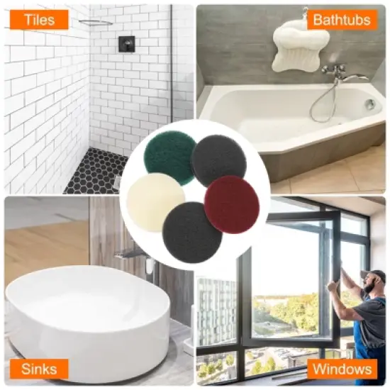 Unique Bargains Drill Power Brush Flexible Waterproof Cleaning Scouring Pads 20 Pcs image {5}