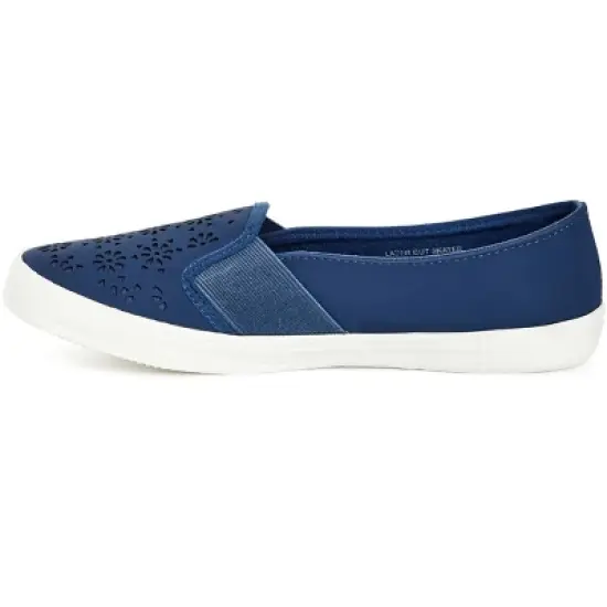 Women's WIDE FIT Laser Cut Skater - navy | EVANS image {3}