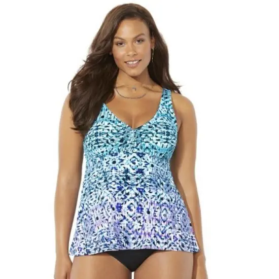Swimsuits for All Women&rsquo;s Plus Size V-Neck Flowy Tankini Top image {9}