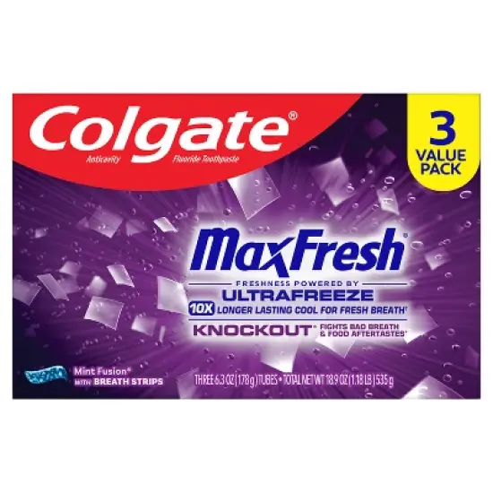 Colgate Max Fresh Toothpaste Knockout - 6.3oz/3pk image {9}