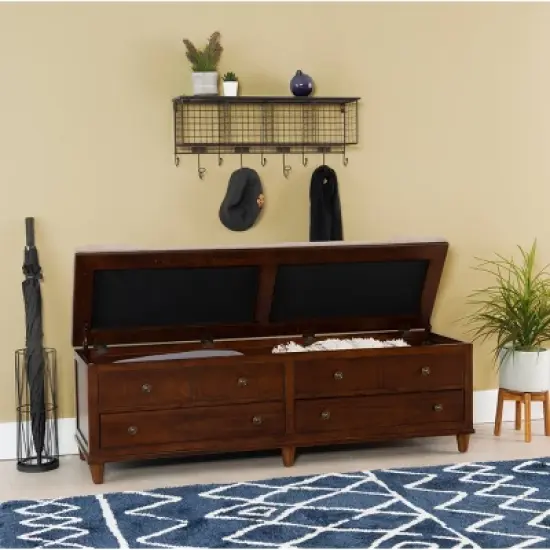 Mason Upholstered Storage Entryway Bench Chestnut - Powell Company image {11}
