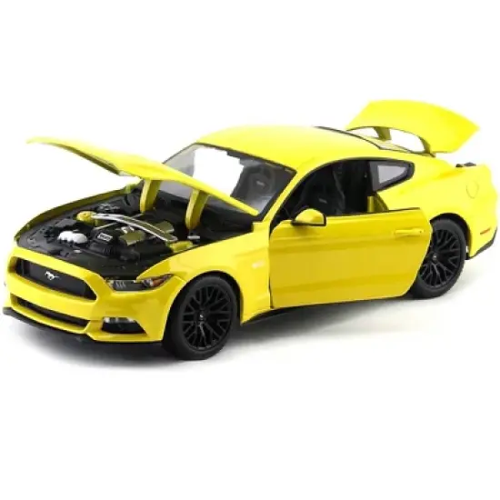 2015 Ford Mustang GT 5.0 Yellow 1/18 Diecast Model Car by Maisto image {1}