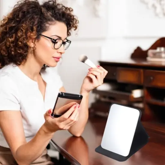 Unique Bargains Women Makeup Mirror for Travel Blue Purple 1 Pc image {2}