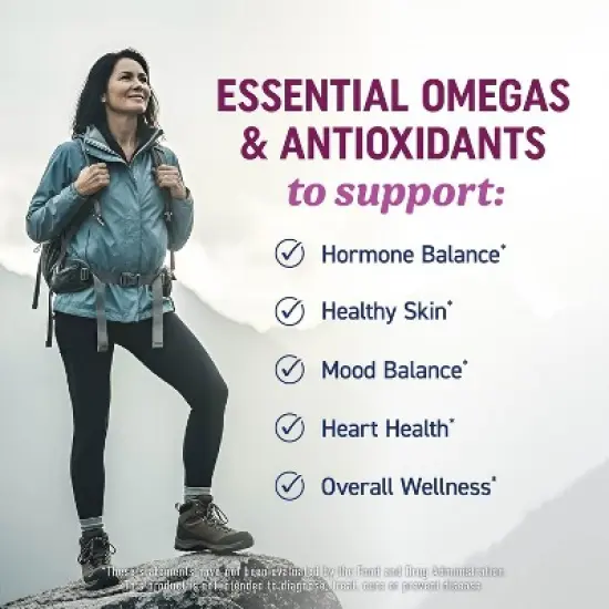 Omega 3 with Evening Primrose Oil Softgel for Women, Hormone Balance, Skin & Overall Wellness Support, Lemon Flavor, MAV Nutrition, 120ct image {2}
