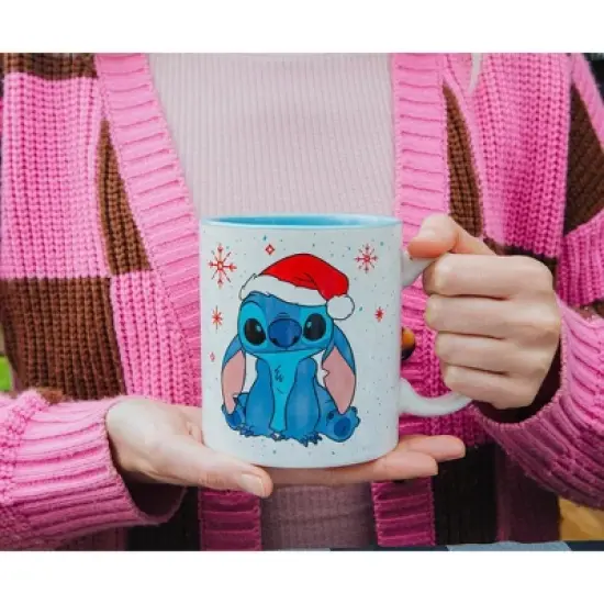 Silver Buffalo Disney Lilo & Stitch Santa Hat Ceramic Mug | Holds 20 Ounces image {5}