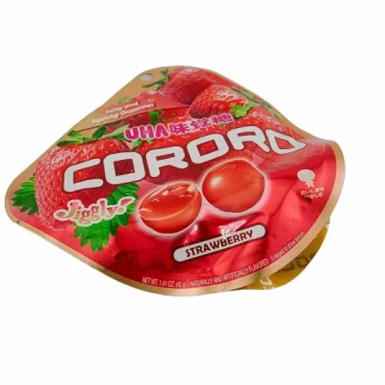 UHA Cororo Japanese Fruit Juice Gummy Candy STRAWBERRY Flavor 1.41 Oz./40 g. (Pack of 6) image {2}