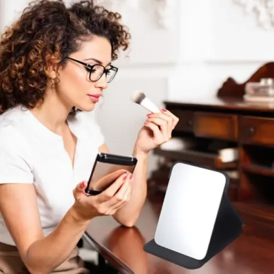 Unique Bargains Women Lightweight Makeup Mirror for Travel Black 1 Pc image {2}