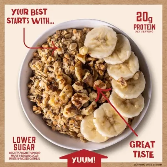 Kodiak Cakes Peak Protein Packed Banana Nut Oatmeal - 12.58oz/4ct image {4}