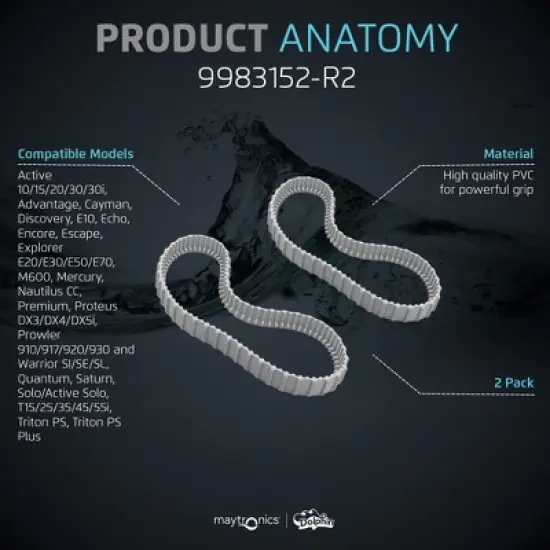 Dolphin Grey Track Pack of 2 for Nautilus CC, Triton PS/ PS Plus, E10, & Other Pool Cleaners image {3}