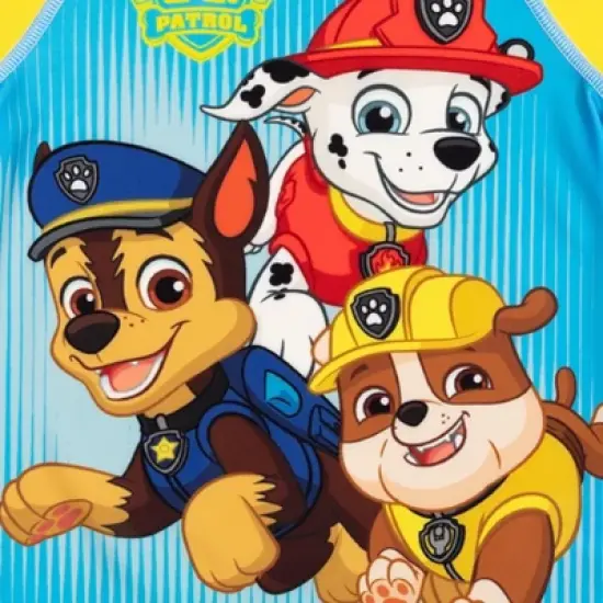 Nickelodeon Paw Patrol Rubble Chase Marshall Rash Guard and Swim Trunks with Removable Patches Outfit Set Toddler image {3}