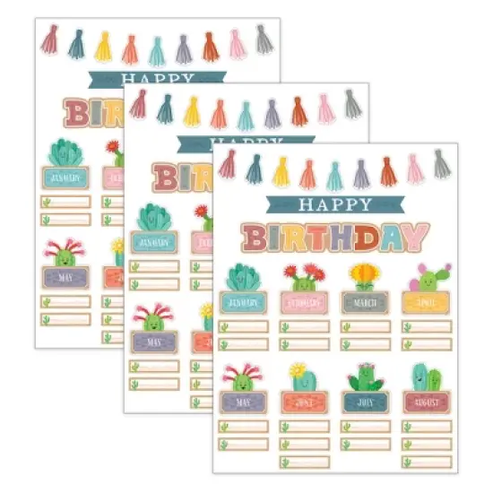 Teacher Created Resources&reg; Happy Cactus Crew Happy Birthday Mini Bulletin Board Set, 3 Sets image {3}