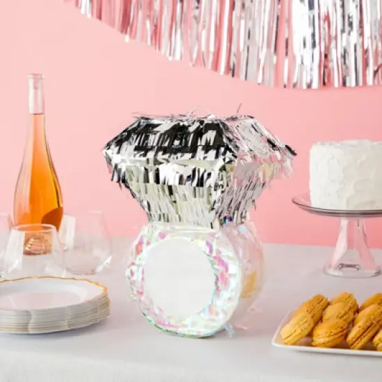 Juvale Diamond Ring Pinata for Bridal Shower Centerpieces, Engagement Decorations, Bachelorette Party Supplies, 7.2 x 7.1 x 11.0 In image {1}