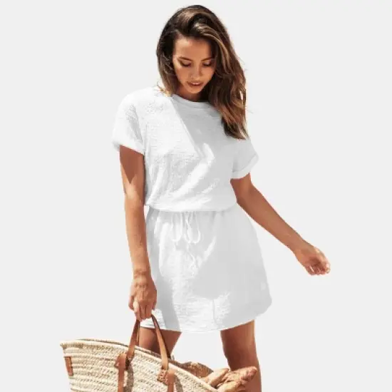 Women's Knit Drawstring Mini Dress - Cupshe image {6}
