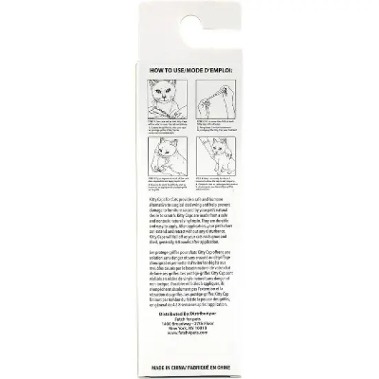 Kitty Caps Nail Caps Covers Cat Claws - Medium (9-13 lbs)- Black With Gray Tips & Baby Blue (40 Count) image {1}