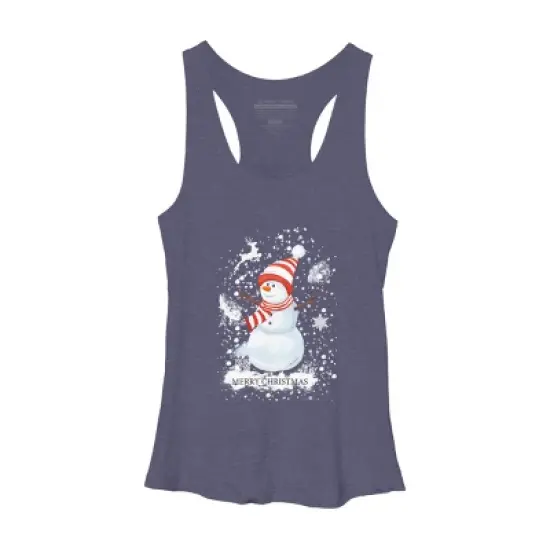 Women's Design By Humans Christmas snowman By werant Racerback Tank Top image {4}