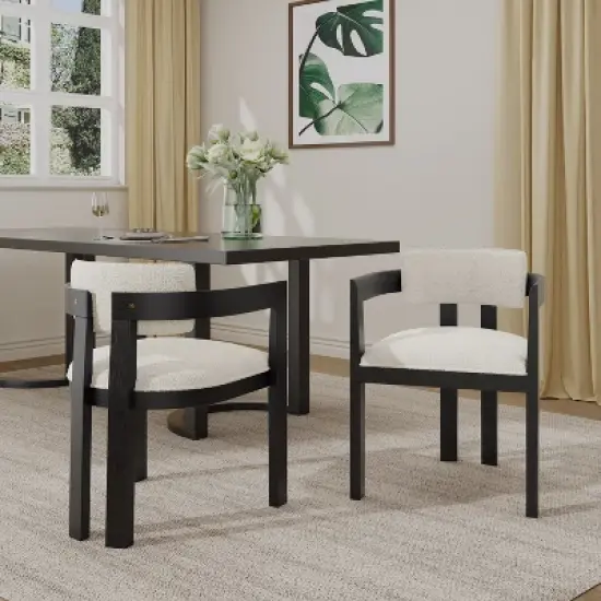 Christopher Knight Home Clarissa Rustic Upholstered Rubberwood Dining Chairs (Set of 2) image {8}