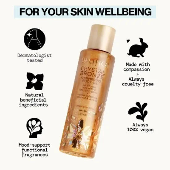 Pacifica Shimmering Body Oil - Crystal Bronze - 4 fl oz image {6}