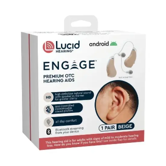 Lucid Hearing Engage OTC Behind The Ear Streaming Android Hearing Aid image {3}