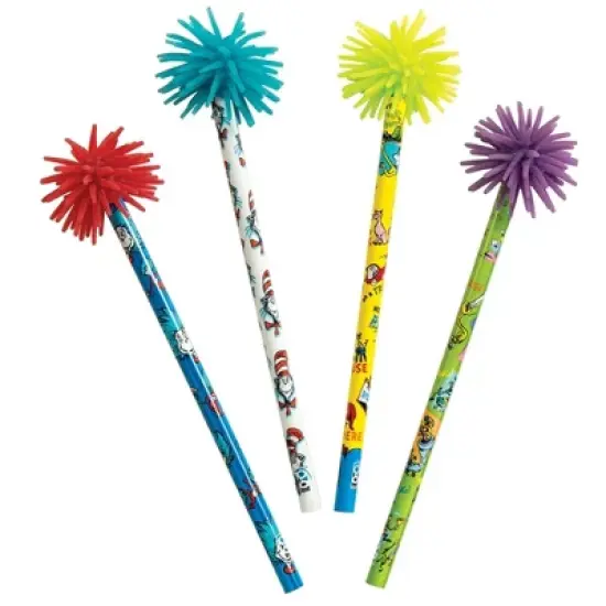 Rainbow Writers Pencil Set (4 Pack) - Fun Character Designs, Colorful Fun image {6}