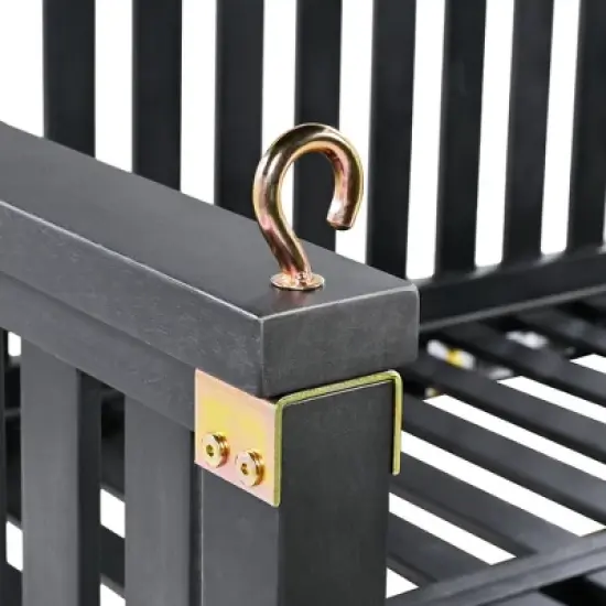 Minimalist Twin Garden Swing Bed with Ropes, Acacia Wood, Safe Sloped Design image {4}