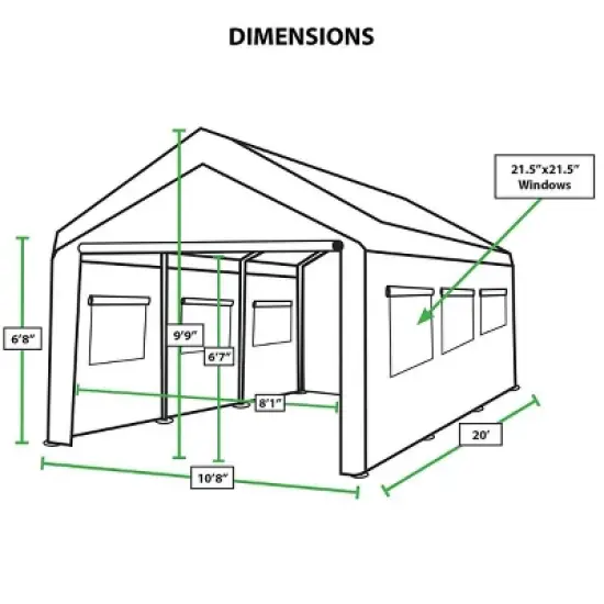 King Canopy 10'x20' Steel Frame Universal Canopy Greenhouse Cover image {5}