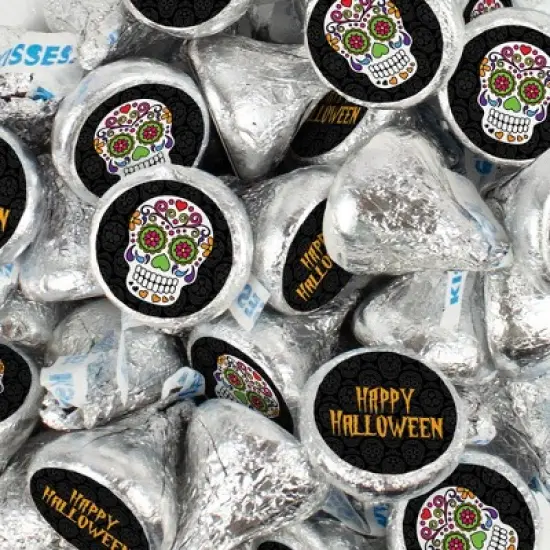 Halloween Candy Party Favors Chocolate Hershey's Kisses by Just Candy - Sugar Skulls image {1}