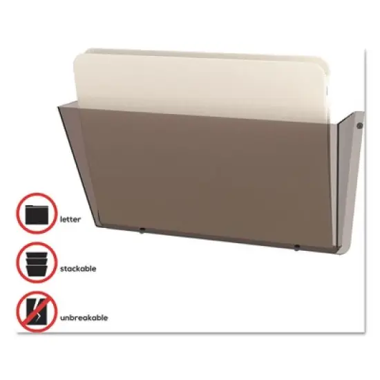 deflecto Unbreakable DocuPocket Wall File, Letter Size, 14.5" x 3" x 6.5", Smoke image {5}