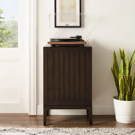 Asher Record Storage Stand Dark Brown - Crosley image {2}