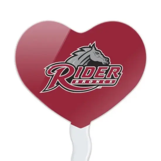 Rider University Primary Logo Heart Love Cupcake Picks Toppers Decoration Set of 6 image {1}