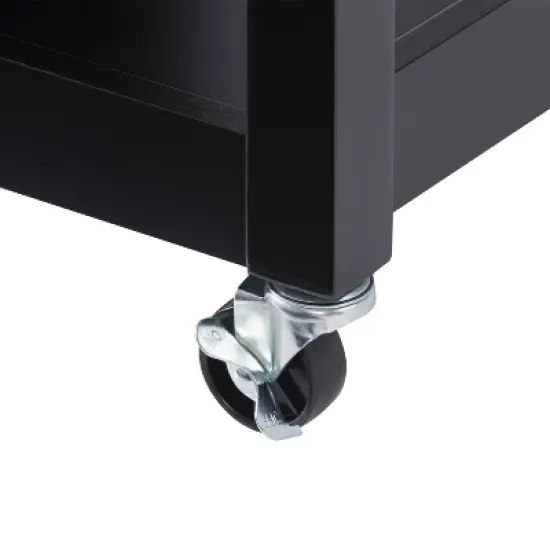 Sage Wood Kitchen Cart with Cupboard Black - CorLiving image {6}