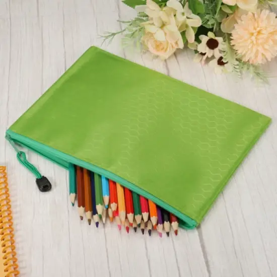 Unique Bargains Waterproof Cloth Zipper Office Travel File Bags 10 Pcs image {4}