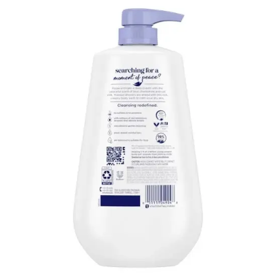 Dove Beauty Anti-Stress Body Wash Pump - Blue Chamomile & Oat Milk 24hr Lotion-Soft Skin - 30.6 fl oz image {1}