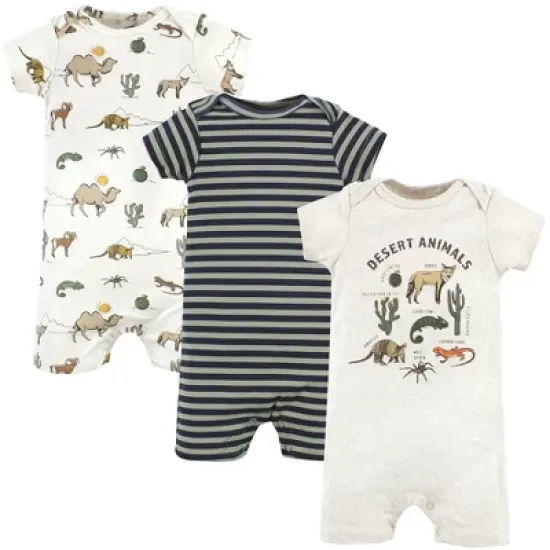 Hudson Baby Infant Boy Cotton Rompers, Desert Animals image {7}