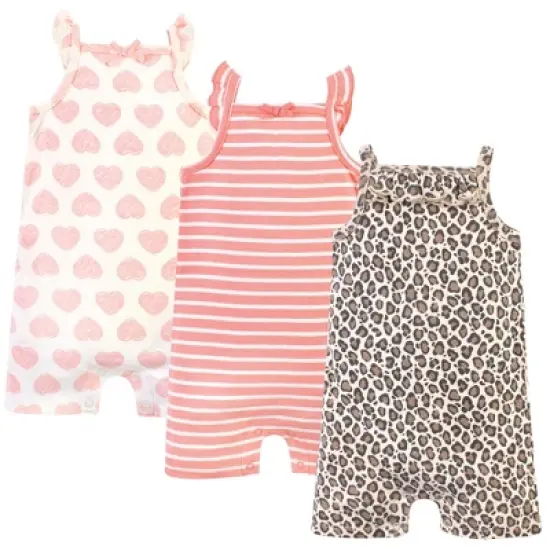 Touched by Nature Baby Girl Organic Cotton Rompers 3pk, Leopard image {4}