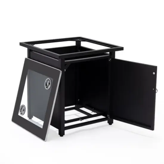 LeisureMod Walbrooke Patio Square Fire Pit and Tank Holder image {11}