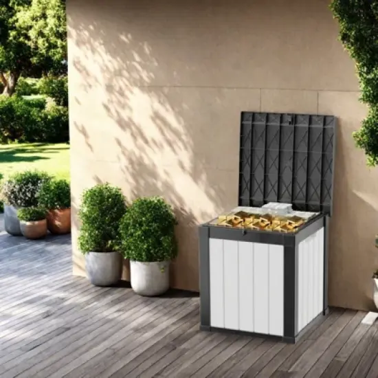 DSVIMOY Lockable Deck Boxes, Multi-Capacity Outdoor  Storage Deck Box, Small Patio Storage Bin for Garden Tools image {3}