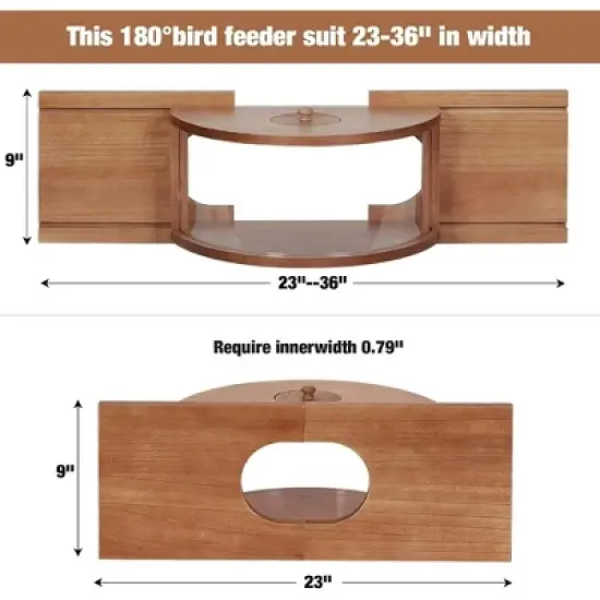 Snynuxx Window Bird Feeder Inside House with 180&deg; Clear View, Durable Wood and Safe Birder Feeder image {4}