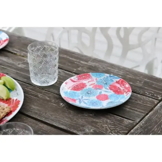 C&F Home Patriotic Floral Decorative Round Serving Platter Plates Set of 4 image {2}