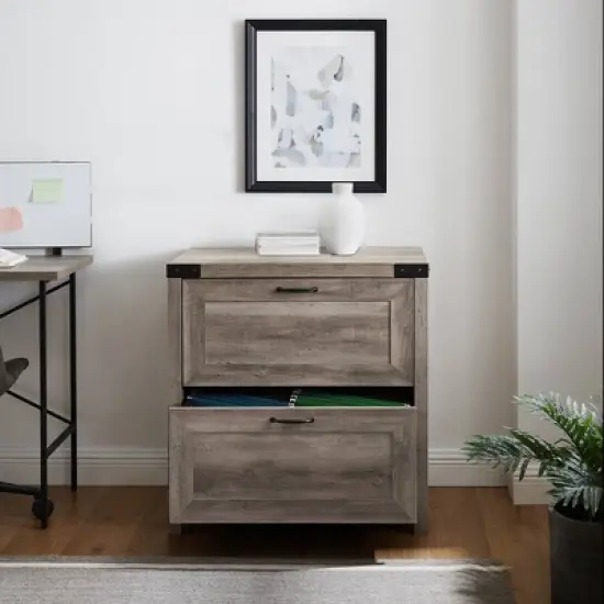 Rustic Farmhouse 2 Drawer File Cabinet - Saracina Home image {5}