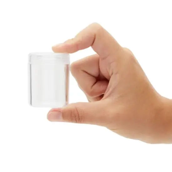 Juvale 35 Pack 1.2oz Clear Plastic Jars with Screw on Lids, Empty Containers for Storage of Nail Art Supplies, Beads and Jewelry image {2}