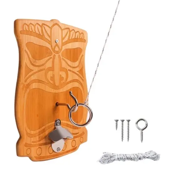 GSE Tiki Face Ring Toss Hook Game, Wall Mount Hook and Ring Toss Game image {6}