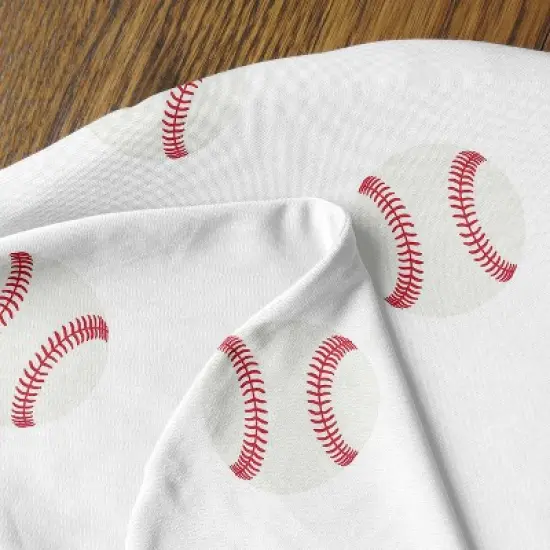 Sweet Jojo Designs Boy Support Nursing Pillow Cover (Pillow Not Included) Baseball Patch Red and White image {3}