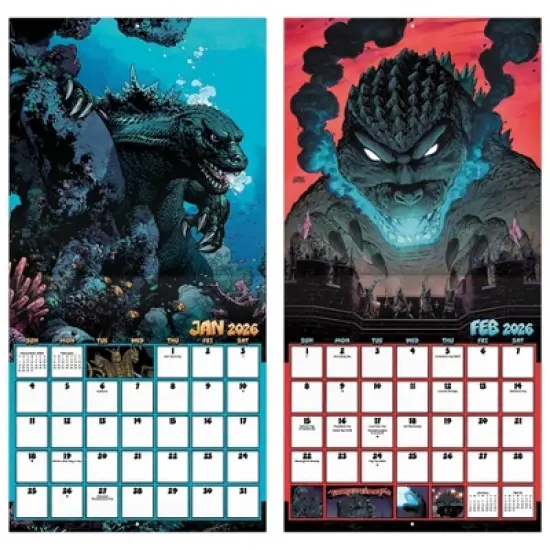 Trends International 2026 Godzilla Classic 12"x12" Wall Calendar image {5}